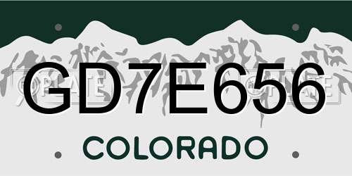 GD7E656 Colorado License Plate