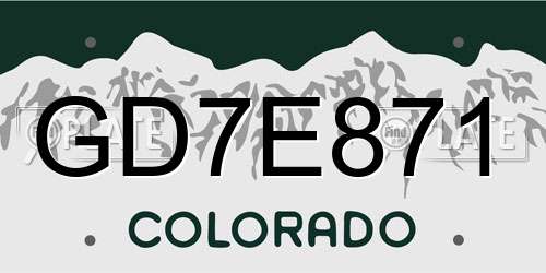 GD7E871 Colorado License Plate