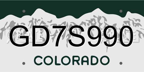 GD7S990 Colorado License Plate