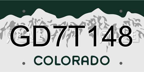 GD7T148 Colorado License Plate
