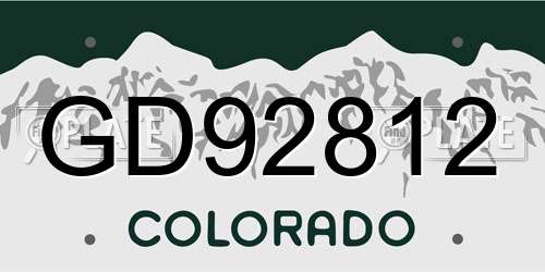 GD92812 Colorado License Plate