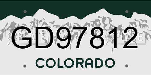 GD97812 Colorado License Plate