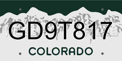 GD9T817 Colorado License Plate