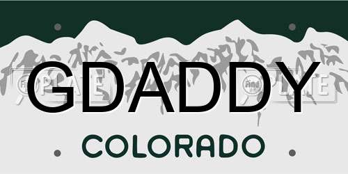 GDADDY Colorado License Plate