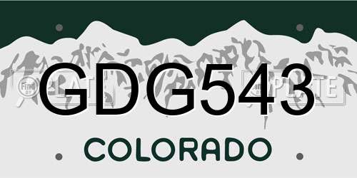 GDG543 Colorado License Plate