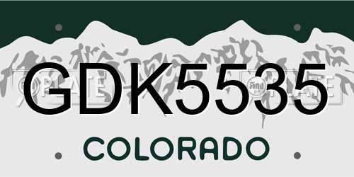 GDK5535 Colorado License Plate