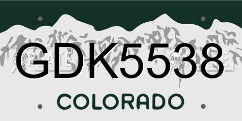 GDK5538 Colorado License Plate