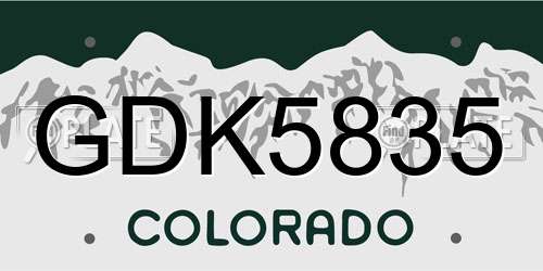GDK5835 Colorado License Plate