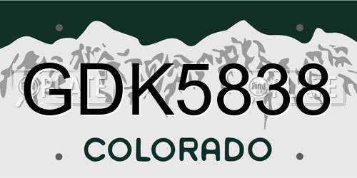 GDK5838 Colorado License Plate