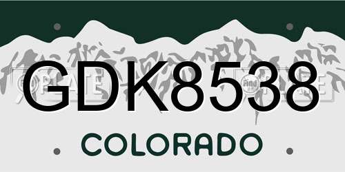 GDK8538 Colorado License Plate