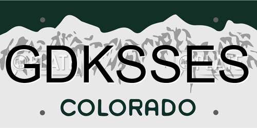 GDKSSES Colorado License Plate
