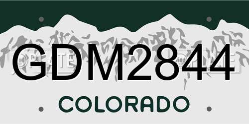 GDM2844 Colorado License Plate