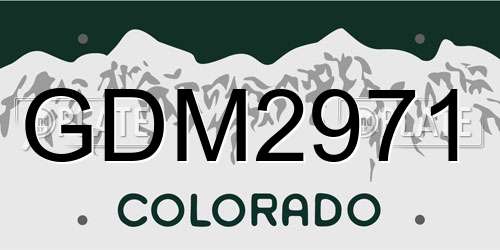 GDM2971 Colorado License Plate