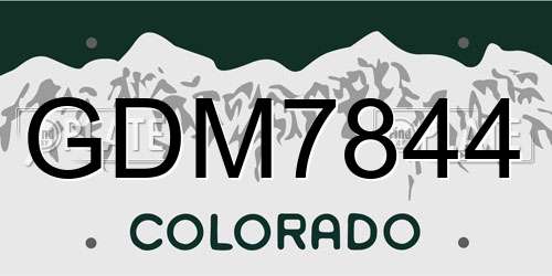 GDM7844 Colorado License Plate
