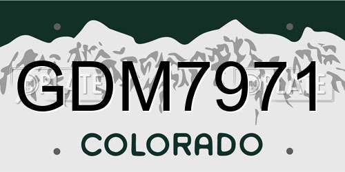 GDM7971 Colorado License Plate