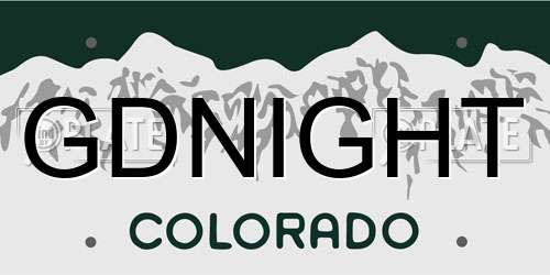 GDNIGHT Colorado License Plate