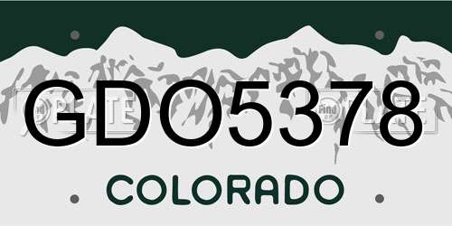 GDO5378 Colorado License Plate
