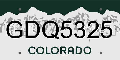 GDQ5325 Colorado License Plate