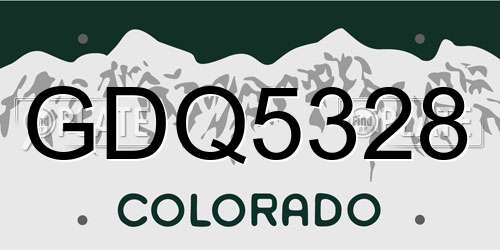 GDQ5328 Colorado License Plate