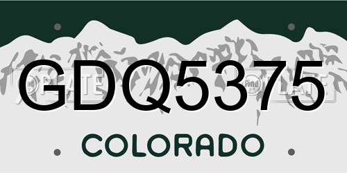 GDQ5375 Colorado License Plate