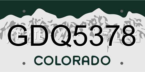 GDQ5378 Colorado License Plate