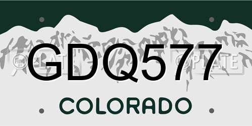 GDQ577 Colorado License Plate