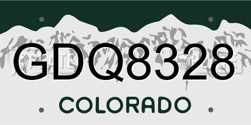 GDQ8328 Colorado License Plate