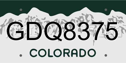 GDQ8375 Colorado License Plate