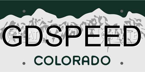 GDSPEED Colorado License Plate