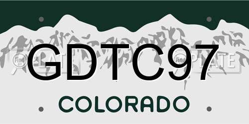 GDTC97 Colorado License Plate