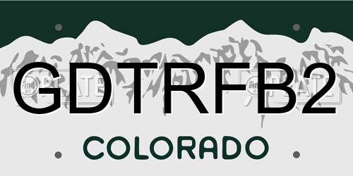 GDTRFB2 Colorado License Plate