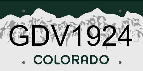 GDV1924 Colorado License Plate