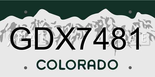GDX7481 Colorado License Plate