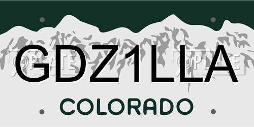 GDZ1LLA Colorado License Plate
