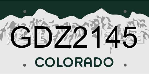 GDZ2145 Colorado License Plate