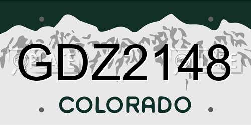 GDZ2148 Colorado License Plate