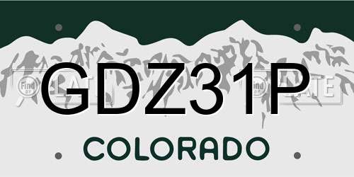 GDZ31P Colorado License Plate