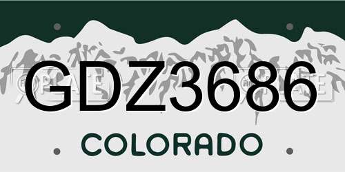 GDZ3686 Colorado License Plate