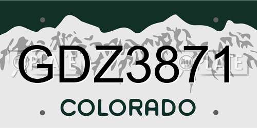 GDZ3871 Colorado License Plate