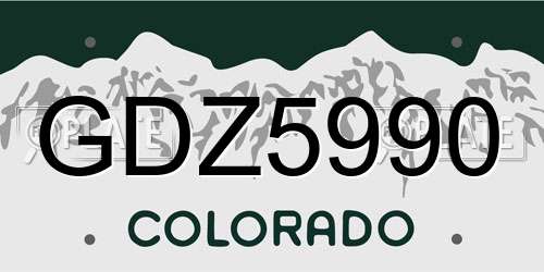 GDZ5990 Colorado License Plate