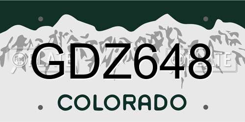 GDZ648 Colorado License Plate