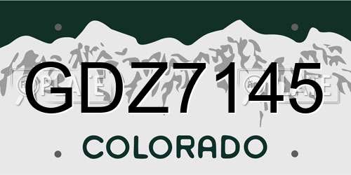 GDZ7145 Colorado License Plate