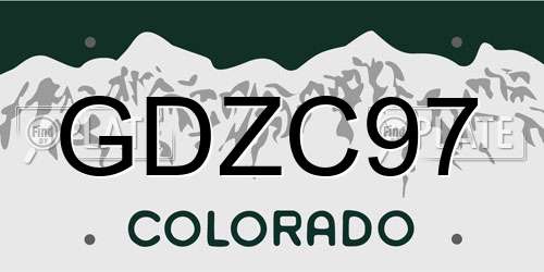 GDZC97 Colorado License Plate