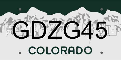 GDZG45 Colorado License Plate