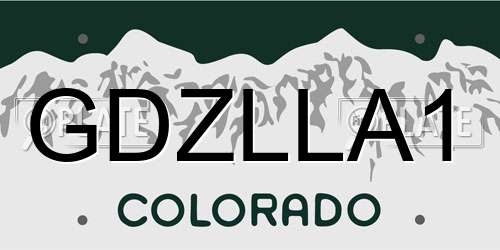 GDZLLA1 Colorado License Plate