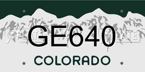 GE640 Colorado License Plate