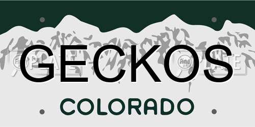GECKOS Colorado License Plate