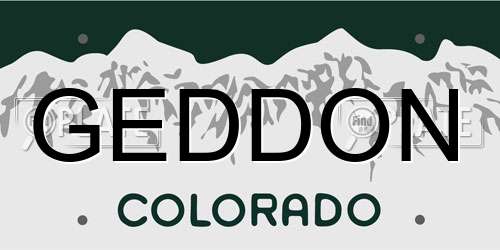 GEDDON Colorado License Plate