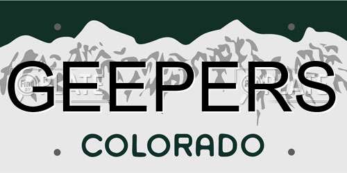 GEEPERS Colorado License Plate