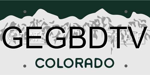 GEGBDTV Colorado License Plate